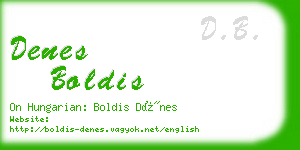denes boldis business card